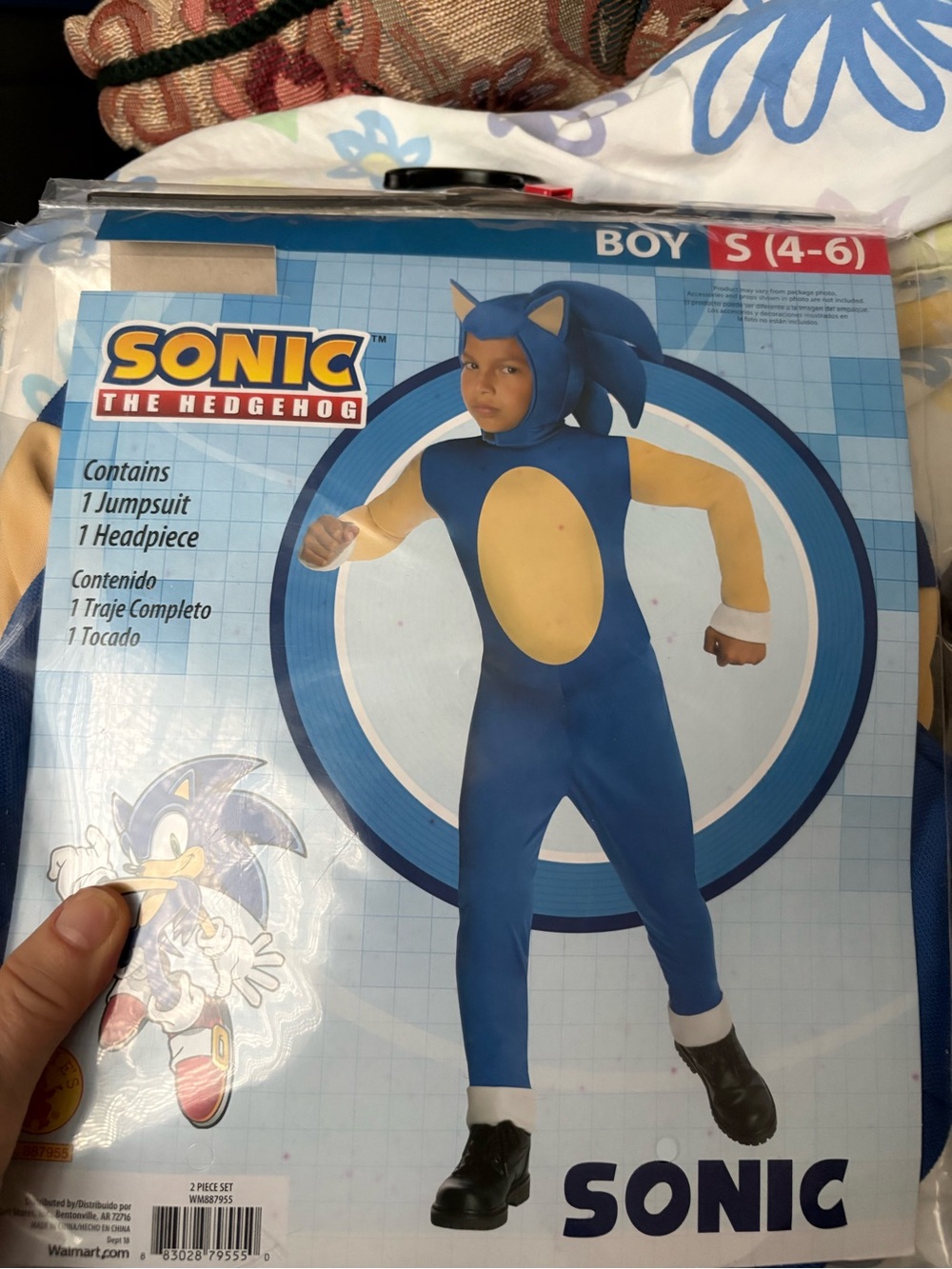 Sonic the Hedgehog Kids Blue and Cream Jumpsuit Costume (Boy S 4-6)